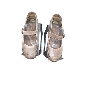 Dansko Taupe Tan Leather Mary Jane Wedge Women's Size 40/9 US Comfort Shoes
